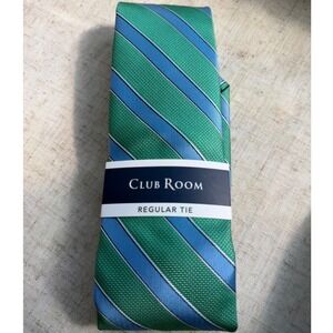 Club Room Mens Rush Stripe Regular Tie Mint Green Blue NWT $55 0031